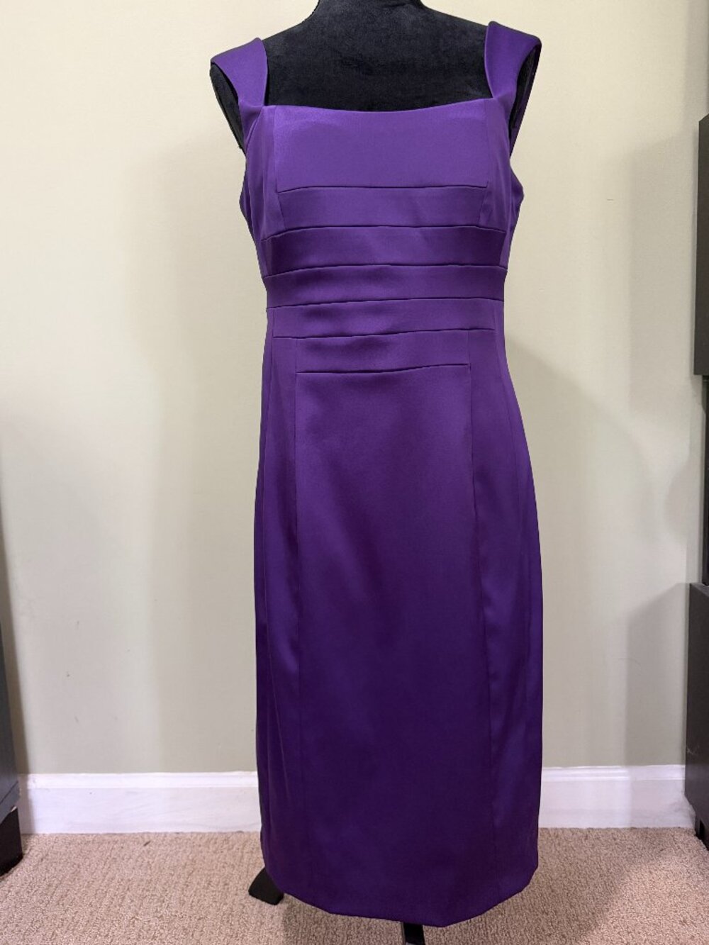 Sangria Size 12 Purple Stretch Cocktail Dress Sleeveless NWT